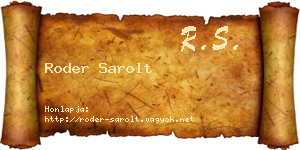 Roder Sarolt névjegykártya